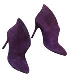 Vince Camuto  Caden Burgundy Leather Sexy Suede Booties 9M 3” Heel Almond Toe Photo 0