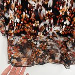 Roz & Ali  Chiffon Peplum Womens Top Sz 1X Boho Sheer Bell Sleeve Fall Lagenlook Photo 3