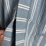 Chico's Chico’s Blue Striped Cotton Lightweight Blazer Jacket Size Large Photo 7