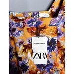 ZARA NWT  Camilla Puff Sleeve Mini Dress Size Medium Yellow Floral Long‎ Sleeve Photo 7