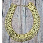 None Vintage Rare Gold Tone Woven Wrap Jewelry Set Lay Flat Collar Necklace Bracelet Photo 9