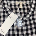 Eileen Fisher  Womens Gingham Organic‎ Linen Sleeveless Tunic Black Small NWT Photo 8