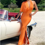 House Of CB Clemence Maxi Orange Bandage Dress Womens Large Photo 5