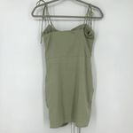 Cider  Mini Bodycon Dress Green Tie Spaghetti Straps Ruched Size L Photo 3