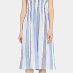 Ciao Lucia Gabriela Crinkled Striped Midi Dress Blue Striped Cotton Size XXS Photo 0