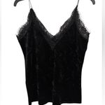 ZARA Black Lace Trim Velvet Cami Top XS Photo 3