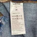See By Chloe Denim Skirt Side Pleat Raw Edge Blue 28 6 Photo 11