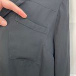 EXPRESS women's black Portofino collared button sheer lightweight v-neck shirt M Photo 4