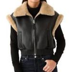 Jason Wu NWT Double Sided Zip Up Bomber Vest Black Size M Photo 8