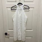 Boutique  White Eyelet Sleeveless High Neck Mini Dress Photo 2