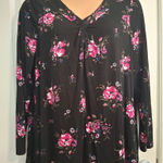 Lane Bryant  18 20 Floral V-Neck Long Sleeve Top Photo 0