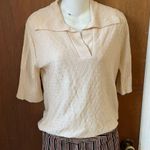 70s dagger collar knit top beige Size M Photo 0