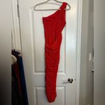 House Of CB  Valentina Scarlet Asymmetrical Cutout Mini Dress Photo 4