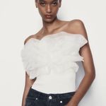 ZARA tulle ruffled bodysuit sleeveless top Photo 3