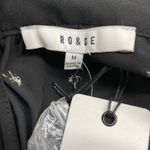 Ro & De NWT Black Strappy Floral Embroidered Open Shoulder Top Size Medium Photo 9