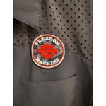 Black And Orange HarleyDavidson Patch Zipper Perforated Collared Zip Up Shirt L Size L Photo 3