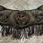 Sharmark Las Vegas Metallic Gold Sequin Beaded Shawl Wedding Flapper Party Wrap Black Photo 2