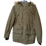 Aeropostale Olive Green Faux Fur Hooded Parka Jacket XS Warm Winter Coat Photo 0