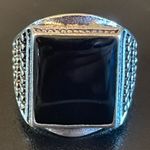 Obsidian S925 sterling silver ring size 8 Photo 0
