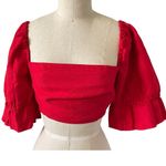 C/MEO COLLECTIVE Red Crop Top On or Off Shoulder Photo 2