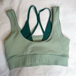 Bo+Tee  Sage Green Layered Sport Bra Photo 2