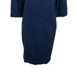 Vince Cowl Funnel Neck Sweater Dress Mini Blue Cotton Womens Size Small S Photo 2