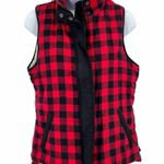 Cambridge Red Black Buffalo Plaid Check Lumberjack Plaid Vest Women's Small S Photo 1