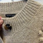 Who What Wear Women's XL Wool Blend Oatmeal Button Cardigan Sweater Puff Sleeves Photo 7