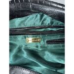 Bill Blass  Black Distress Leather Large Bag‎ Ruffle Studded Photo 4