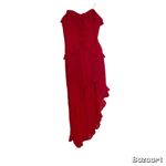 Amanda Uprichard  Anessa Gown strapless midi dress high low hem size medium Photo 3
