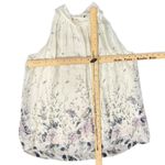 Via Signoria Cream Floral Purple Green Flowers Silk Sleeveless Halter Top size M Size M Photo 8