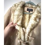 Montanaco Faux Suede Fur Trimmed Toggle Jacket Womens S Beige Winter Warm Chic Tan Photo 8