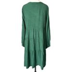 Anthropologie Maeve Amber Tiered Tunic Mini Dress in Emerald Green Size Large Photo 2