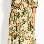 City Chic Women's Plus Size 18 Maui Maxi Dress Elasticated Off Shoulder Bohemian Photo 0