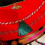 Vintage Royal EQUESTRIAN Horses and Carriages oversized square Silky Scarf 35/35 Multiple Photo 2