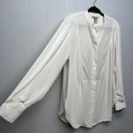 H&M  Perforated Cream Tunic Top Womens Large Party Business Career Quiet Luxury Photo 4