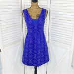 Anthropologie Maeve  Averie Jacquard Dress Blue 2 Embroidered Aztec Sleeveless Photo 1