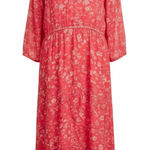 Free People  Wallflower Midi Dress Raspberry Pink Floral Tiered Size Small NWT Photo 0