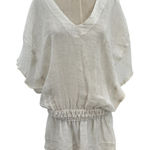 Sunday Saint Tropez Coverup Dress Linen Dolman Sleeve Smocked Cream One Size White Size undefined Photo 0
