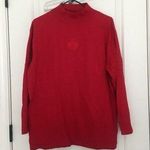 Casual Corner Women's Long Sleeve High Neck Shirt Size Medium Red Photo 0