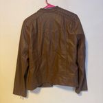 Apt. 9  Faux Leather Moto Motorcycle Jacket Coat Chestnut Brown Womens Size M Photo 3