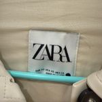ZARA New  Faux Leather Long Overshirt/Coat Cream Photo 10