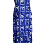 Paper Heart  Dress Medium Blue Maxi Linen blend Coastal Beach Sicily Strapless Photo 0