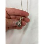 Women's silver colored blue jeweled pendant necklace accessories jewelry 18" Photo 3