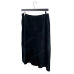 Vintage Cambridge Dry Goods Black Suede Leather Asymmetrical Midi Skirt Size 6 Photo 1