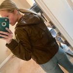 Brown Leather Jacket Size L Photo 4