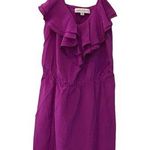 Amanda Uprichard Silk dress dress Fuschia Minidress M Ruffle neckline mini dress Photo 0