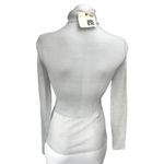 NEW Ser.O.Ya Piper Gray Linen Knit Turtleneck Long Sleeve Sheer Sweater Top Sz M Size M Photo 1