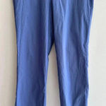 Anne Klein  Blue Business Casual Stretch Ankle Pants with Gold Buttons, Size 10 Photo 3