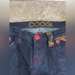 COOGI Jeans Womens 7/8 Blue Denim jeans Embroidered Fire Floral Low Rise Photo 4